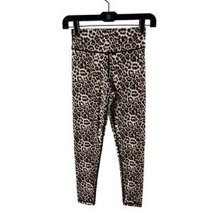 ZYIA Active Leopard Brilliant Scrunchy What Hi-Rise 7/8 Leggings Size 4 Tan